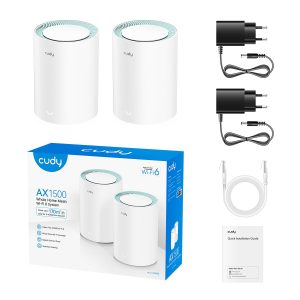 Mesh-tizim CUDY M1500, 2 modul (AX1500, Wi-Fi 6) Mesh-tizim CUDY M1500, 2 modul (AX1500, Wi-Fi 6)