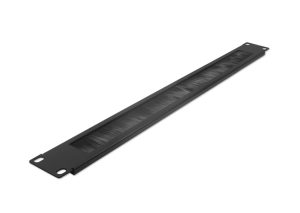 Кабельный органайзер 19″ 1U со щёткой, чёрный (KP412301)