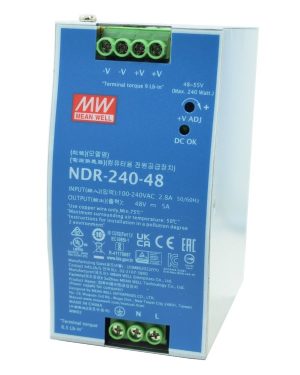 Quvvat bloki Mean Well NDR-240-48, 48 V 5 A, DIN-reykaga