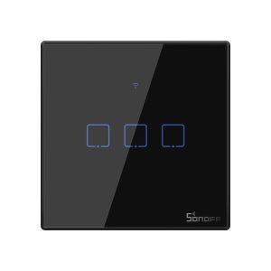 Умный выключатель Sonoff T3EU3C, трёхклавишный, чёрный